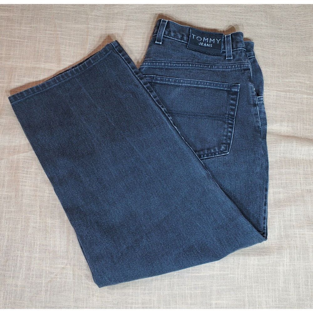 Y2K Tommy Hilfiger Jeans Mens 36X32 (34X27 Measured) Black‎ Made 05/00 Baggy
